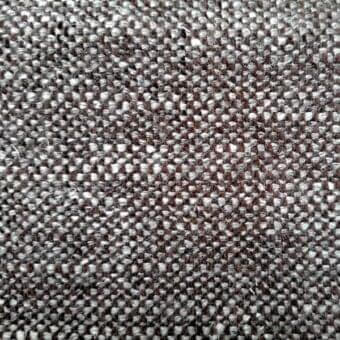 Woven fabric sample, burgundy and gray heathered texture, tight weave with visible knots, ditre italia Martin 105 label.